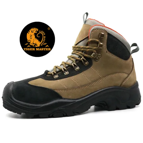 Anti slip nubuck leather safety boots men