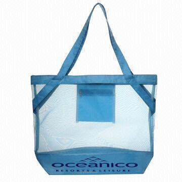 Transparent Beach Tote Bags, 600D Material & PVC with 19.25(W) x 15.25(H) x 5.75" (G) Size