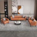 Leather art sofa small apartment Nordic modern double