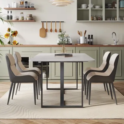 WESOME Rectangular Luxury Dining Table Set for Hotels and Apartments
