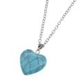 Pendentif Coeur Turquoise Naturelle Chaîne 45cm