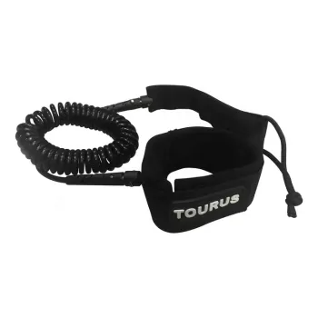 Black Coiled SUP Leash for 10ft Portable Paddle Board and Surfboard