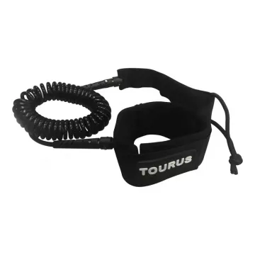 Black Coiled SUP Leash for 10ft Portable Paddle Board and Surfboard