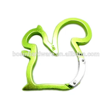 Fashion High Quality Metal Squirrel Shaped Aluminum Carabiner Keychain