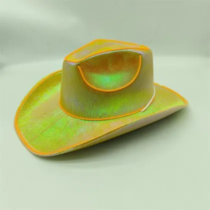 DIY Christmas Glow Cowboy Hat - Halloween Glow Adjustable Party Hat