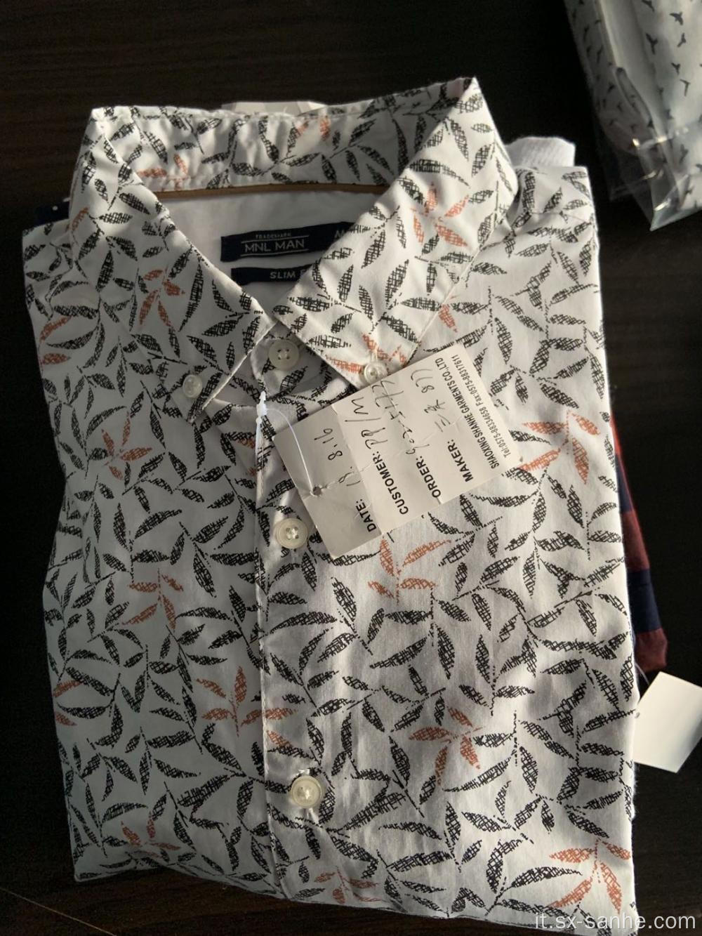 Camicia da uomo stampata per ufficio casual da lavoro per il tempo libero