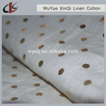 100%Linen 14*14 50*54 53/54" Golden Foil Fabric
