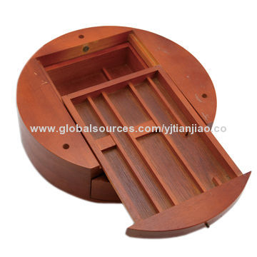 Hot sell red lighting wooden box for flatware