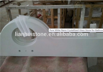 nano crystallized glass white artificial stone one piece bathroom sink and countertop