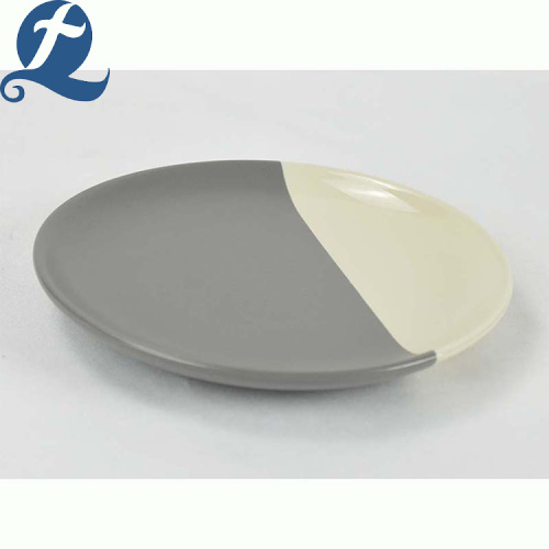 Unique Design Food Grade Splicing Grey Ceramic Tableware