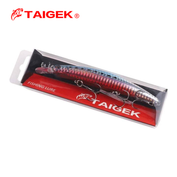 TAIGEK 12cm Sinking Action Minnow Fishing Lure - Quality Hard Bait with Rustproof Hooks