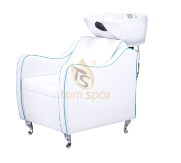 White salon shampoo chair