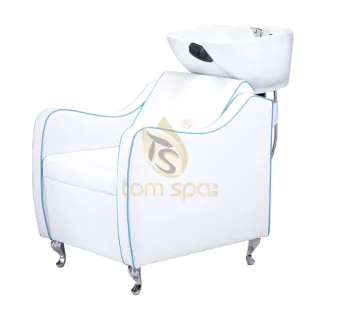 White salon shampoo chair