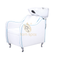 White salon shampoo chair