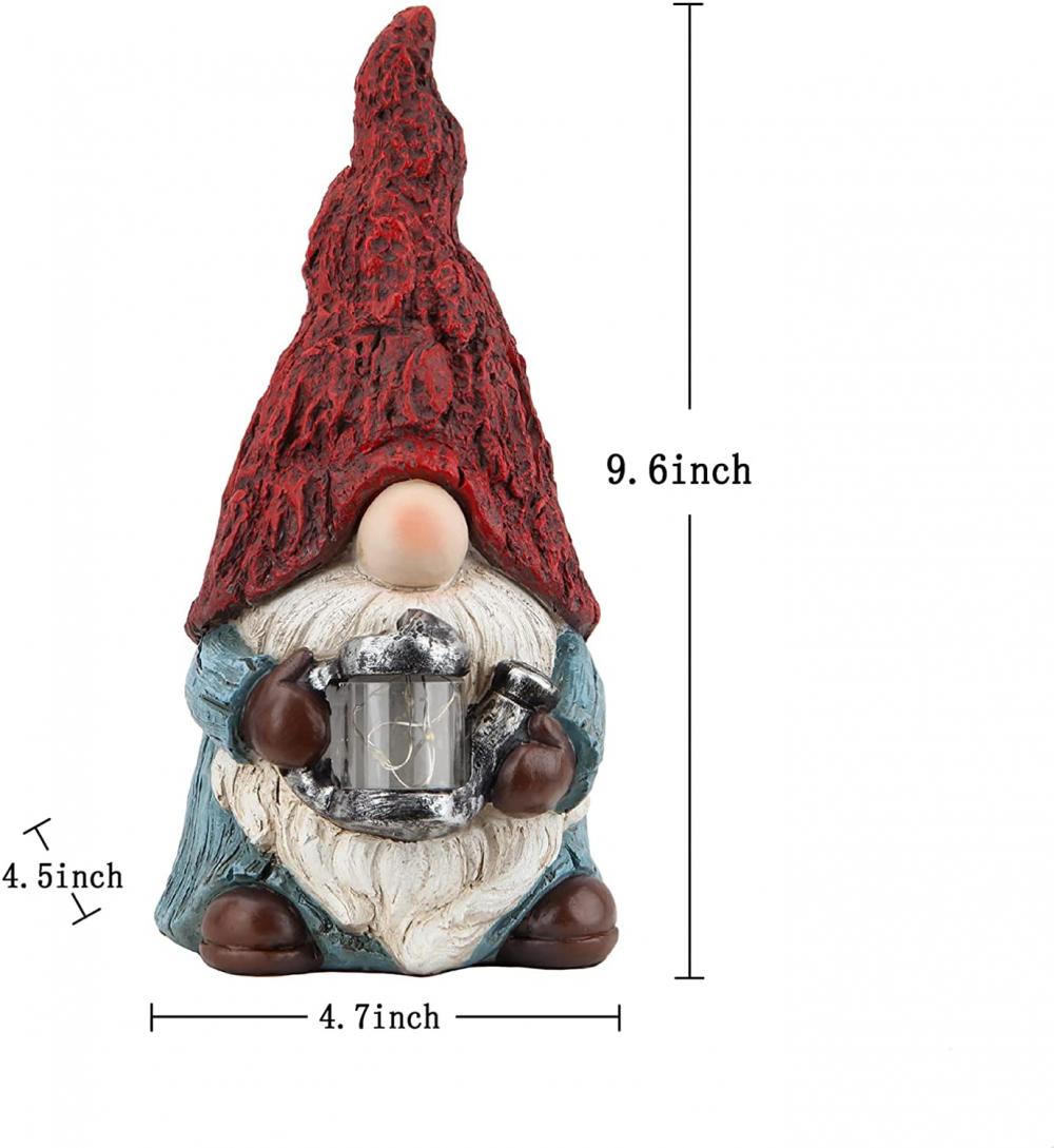 Estátuas de jardim engraçadas de gnomos com luzes solares