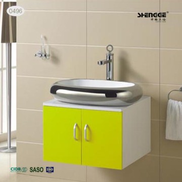 SF-CB2555 latest MDF yellow commercial bathroom vanity units