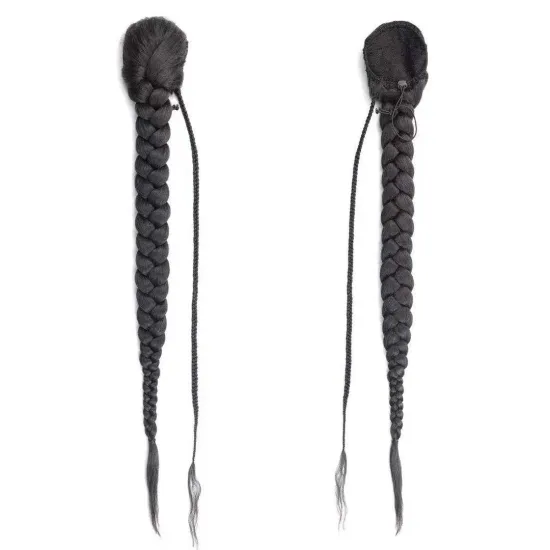 New Stylish Women Ombre 30 inch 200g Clip In Braided Ponytail Elastic Drawstring Rope Fishtail Fishbone Plaited Synthetic Braid