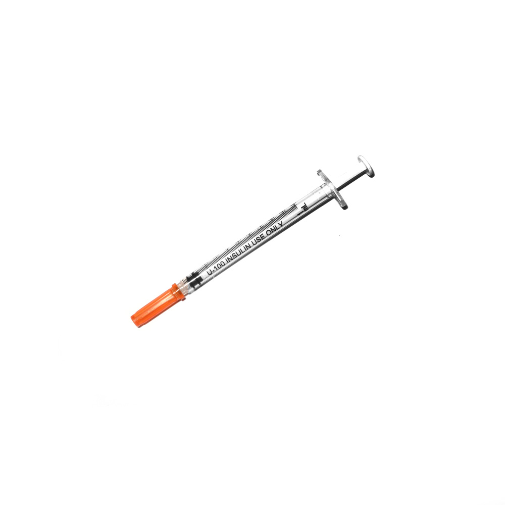 Stéringe d'insuline médicale jetable stérile avec bonnet orange