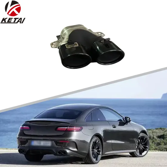 E53 Style Stainless Steel Silver or Black Car Rear Bumper Tail Pipe for BENZ W213 2017+