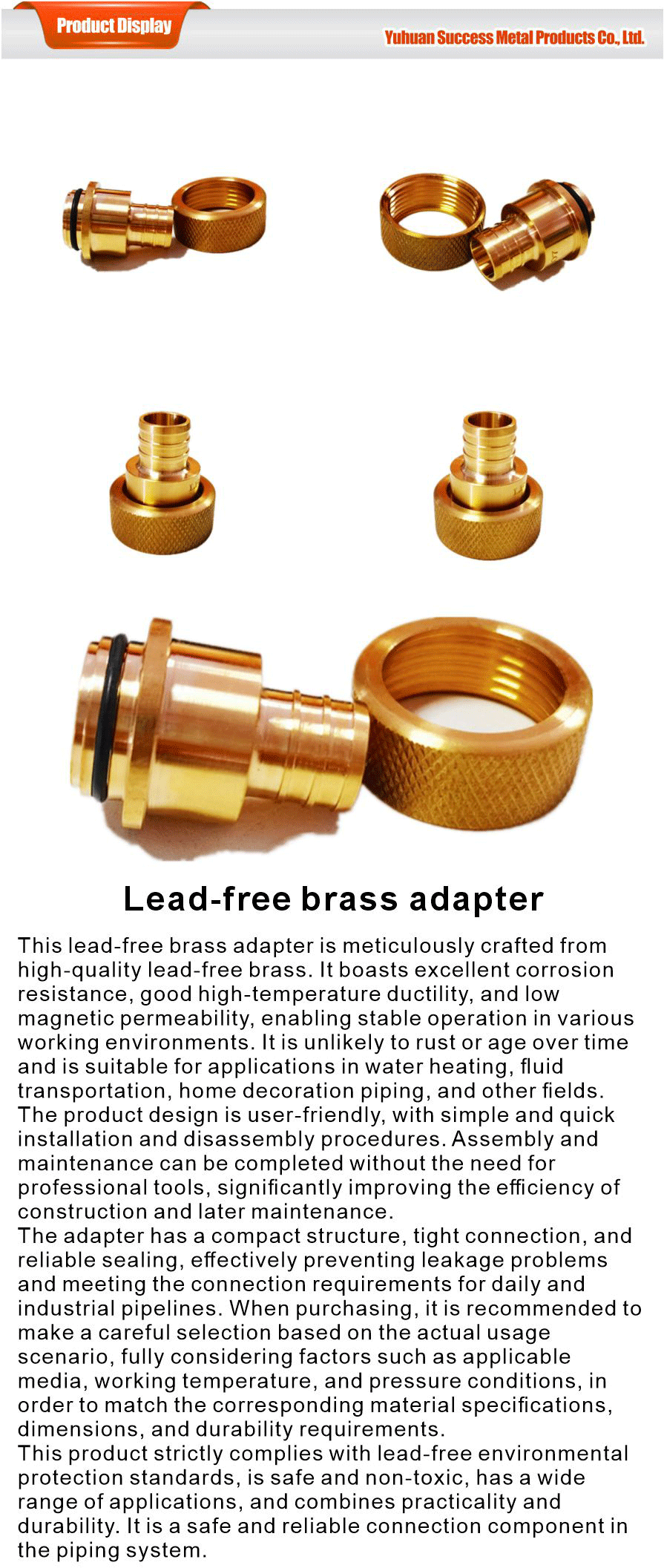 brass adapter lead free