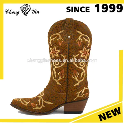 Golden 2017 winter wholesale top layer pigskin insole cowboy boots