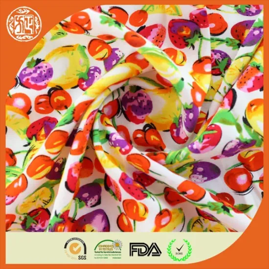 Lovely girl dress printed cotton fabric cherry