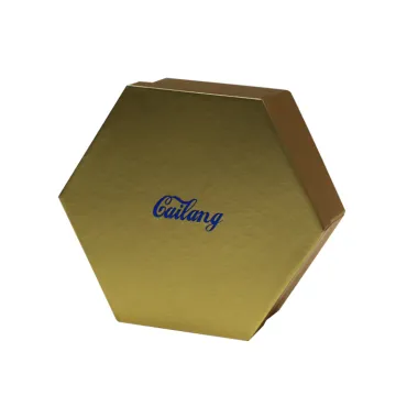 Gold Two Pieces Hexagon Cardboard Folding Gift Box