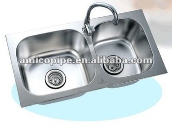 Amico Polished 304 201 Stainless Steel Kitchen Sink