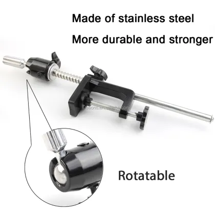 Black Clamp Stainless Steel Wig Head Stand for Professional Training