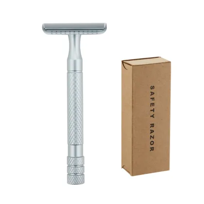 Classic Mens Safety Razor: Brass & Stainless Steel Double Edge Shaving Tool for Smooth Shaves