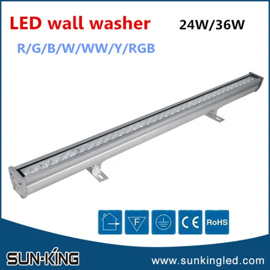 Zhongshan super quality 24W led wallwash outdoor wall lighting, changing color/DMX512 wall wash light led 24x1W