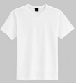 Προσαρμοσμένη βαμβάκι γύρο λαιμό μπλουζάκια - κλασικό λευκό