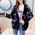 Women Print Y2K Button Knitted Outerwear