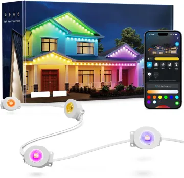 Permanent Outdoor RGBIC Eave Lights - Residential Smart Control LED Strip Light