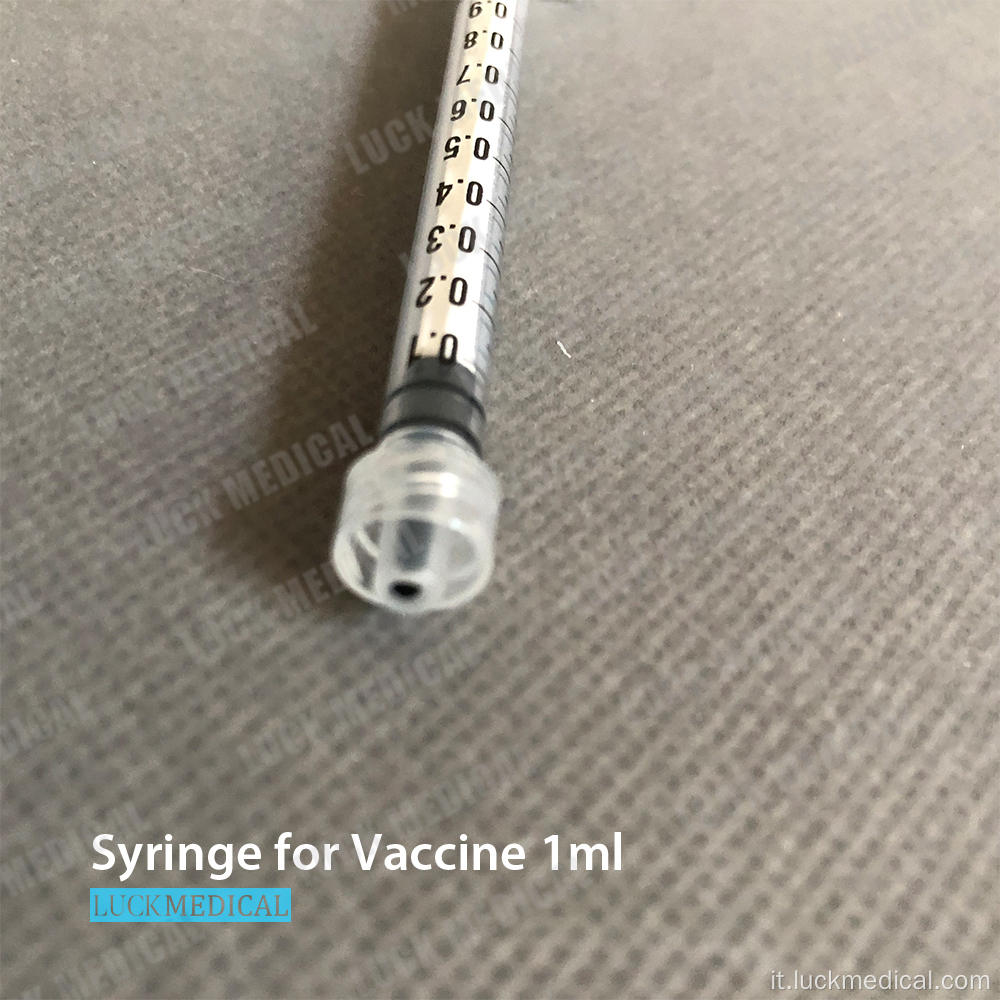 Iniettore 1cc monouso per il vaccino