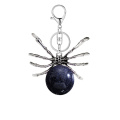 Blue Goldstone 16MM Ball Antique Silver Spider Pendant (47x40mm) for DIY Making Jewelry