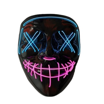 Hot Sale Halloween LED Light-Up Glowing Mask for Party Dancing