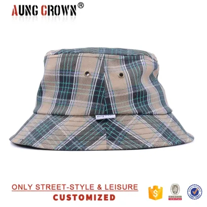 Fashion adult unisex plaid funny fishman bucket hats