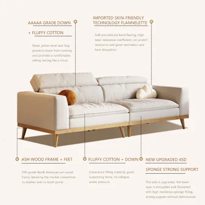 Maxky Nordic Log Wind Fabric Sofa Combination
