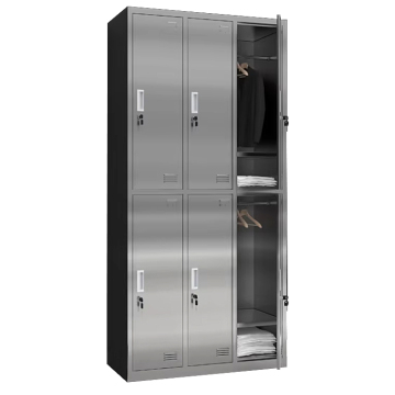 Outdoor Waterproof Metal Storage Locker - 304 Stainless Steel Staff Wardrobe with Hanger