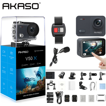 AKASO V50X Native 4K/30fps WiFi Action Camera with 2'' EIS Touch Screen 131 Feet Waterproof Camera Remote Control Sports Camera