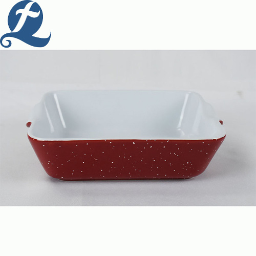 Popular fashion container rectangular bakeware with binaural