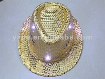 LED flshing paillette knight hats