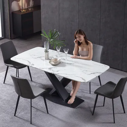 Light luxury dining table marble dining room modern