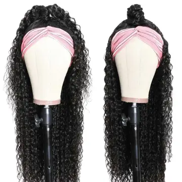 Wholesale Head Band Wigs Half Straight Kinky Curly Bob Virgin Brazilian Human Hair Headband Wig for Black Women with Attached