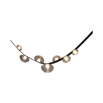 Scandinavian Style Modern Glass Leather Chandelier