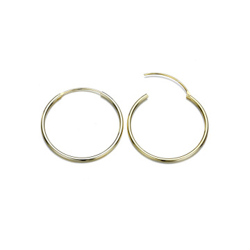 Simple Gold-Plated Stainless Steel Hoop Earrings for Men and Women - Wholesale Jewelry 20x20mm