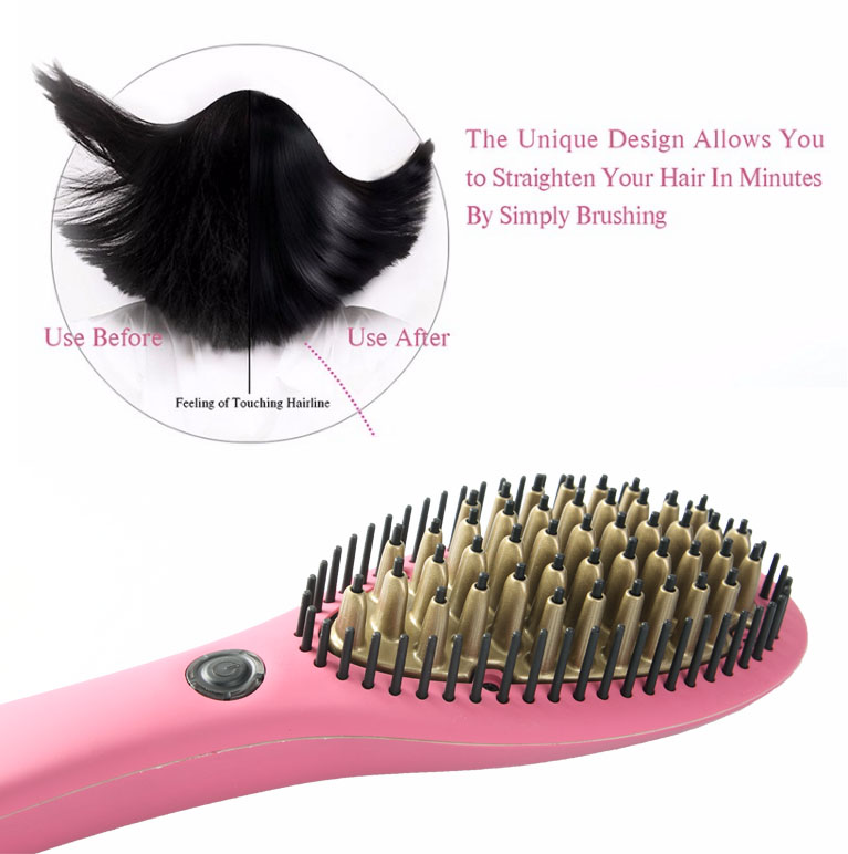 Hair Straightening Brush Hot Comb