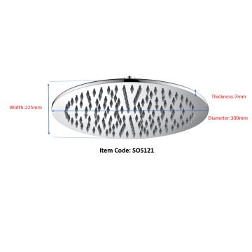 Soffione doccia ovale in acciaio inossidabile