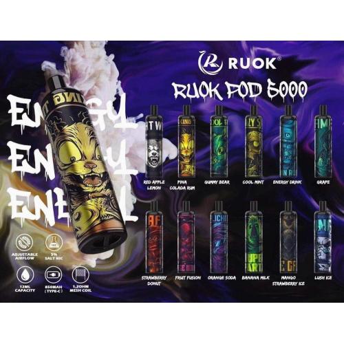 Ruok Energy 5000 퍼프 키트 포드 일회용 vape